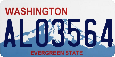 WA license plate ALO3564