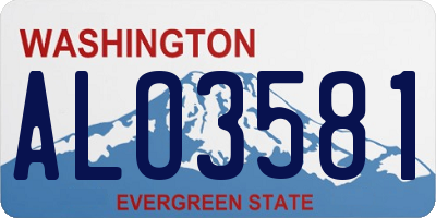 WA license plate ALO3581