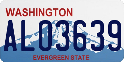 WA license plate ALO3639