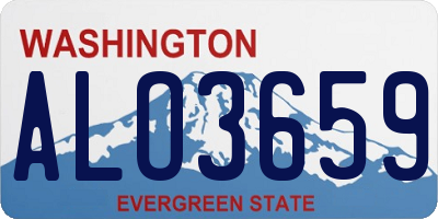 WA license plate ALO3659