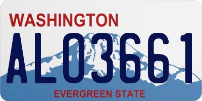 WA license plate ALO3661