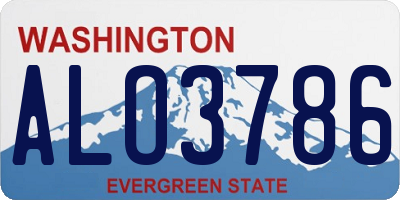 WA license plate ALO3786