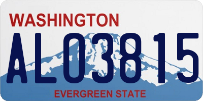 WA license plate ALO3815