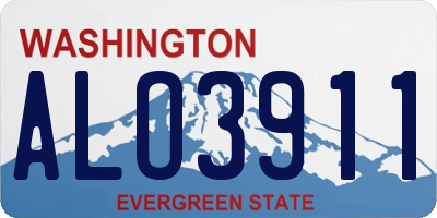 WA license plate ALO3911