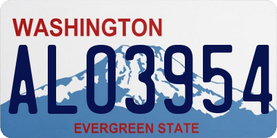 WA license plate ALO3954