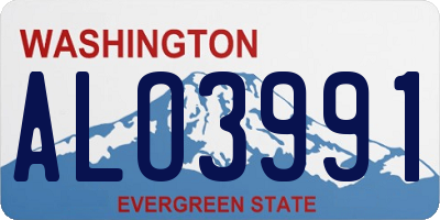 WA license plate ALO3991