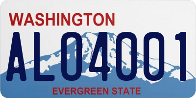 WA license plate ALO4001