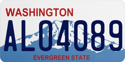 WA license plate ALO4089