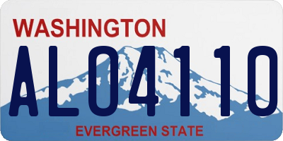 WA license plate ALO4110