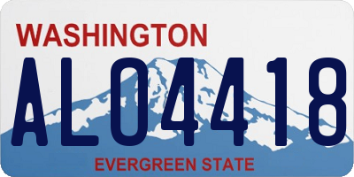 WA license plate ALO4418