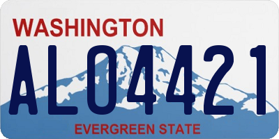 WA license plate ALO4421