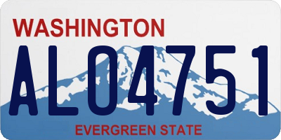 WA license plate ALO4751