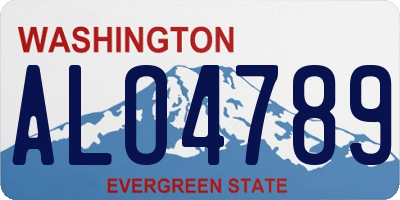 WA license plate ALO4789