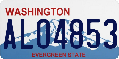 WA license plate ALO4853