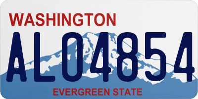 WA license plate ALO4854