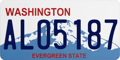 WA license plate ALO5187