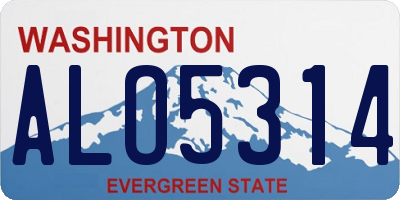 WA license plate ALO5314