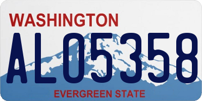 WA license plate ALO5358