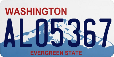 WA license plate ALO5367