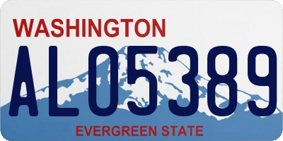 WA license plate ALO5389