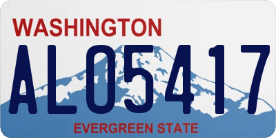 WA license plate ALO5417