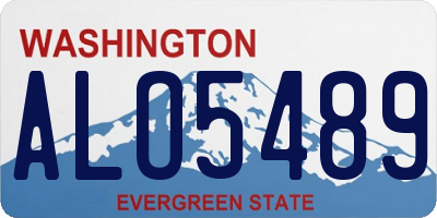 WA license plate ALO5489