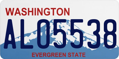 WA license plate ALO5538