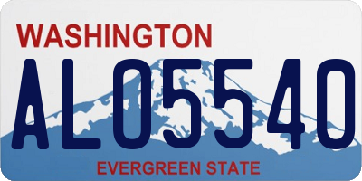 WA license plate ALO5540