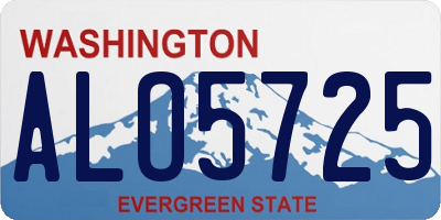 WA license plate ALO5725