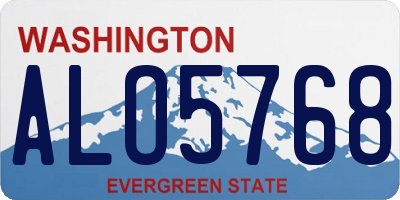 WA license plate ALO5768