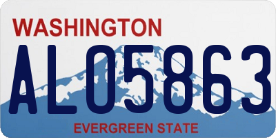 WA license plate ALO5863