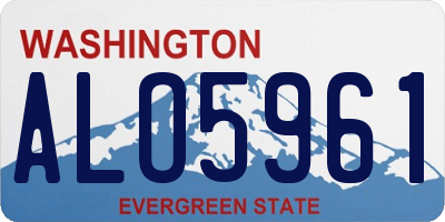 WA license plate ALO5961