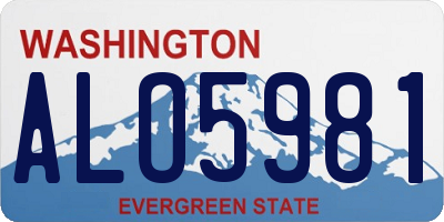 WA license plate ALO5981
