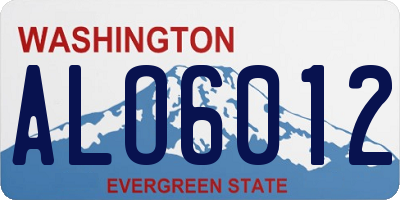 WA license plate ALO6012