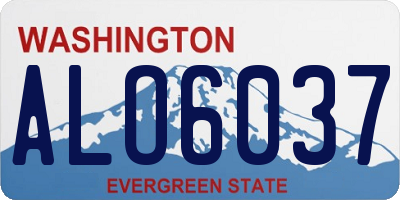 WA license plate ALO6037