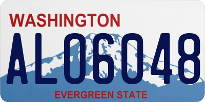 WA license plate ALO6048