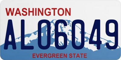 WA license plate ALO6049