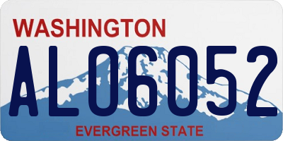WA license plate ALO6052
