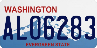 WA license plate ALO6283