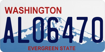 WA license plate ALO6470