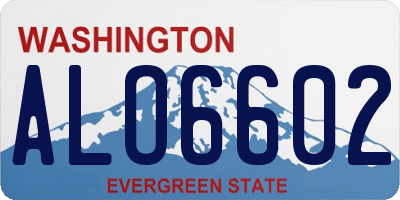 WA license plate ALO6602