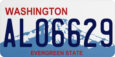WA license plate ALO6629