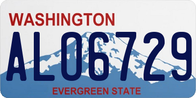 WA license plate ALO6729