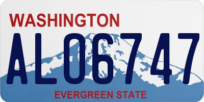 WA license plate ALO6747