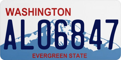 WA license plate ALO6847