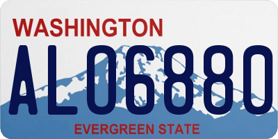 WA license plate ALO6880