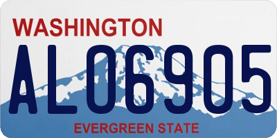WA license plate ALO6905