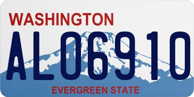 WA license plate ALO6910