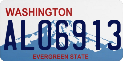 WA license plate ALO6913