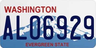 WA license plate ALO6929